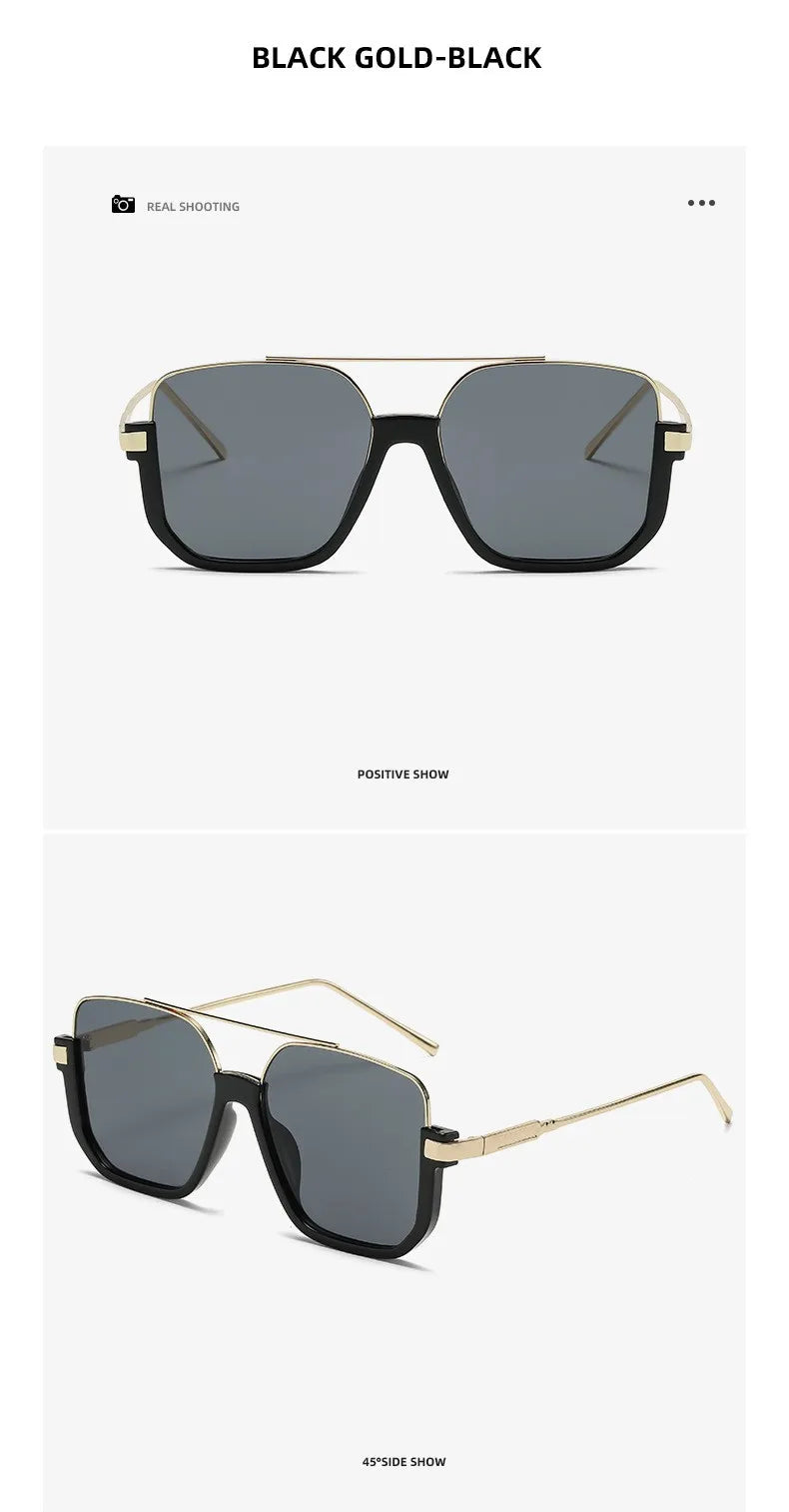 Oversized Square Design Uv400 Sunglasses