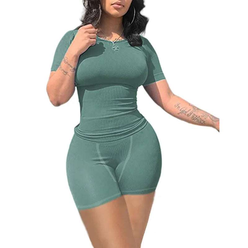 Short Sleeve Top + Elastic outfits (Loungewear)