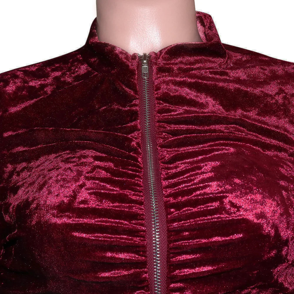 New Winter Fashion Zipper Tops + Slim Pencil Pant Sets
