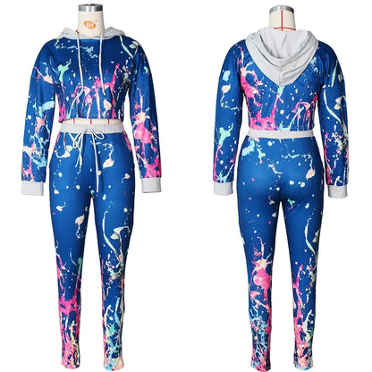 Hooded Sweatshirt + Pants Sweat Suits Matching Sets