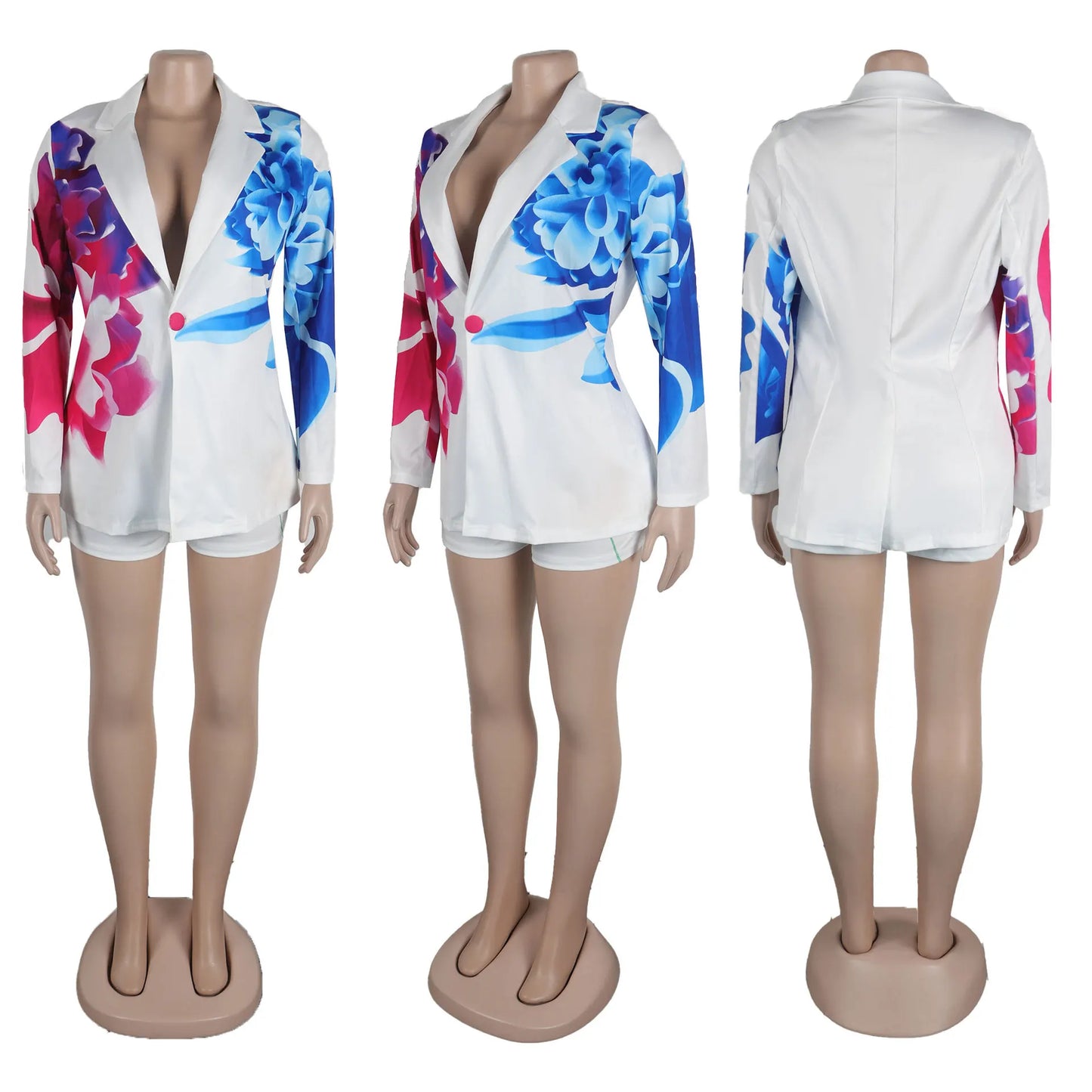 Belinda 2 Piece Sets Flower Long Sleeve T-shirt And Shorts Suit