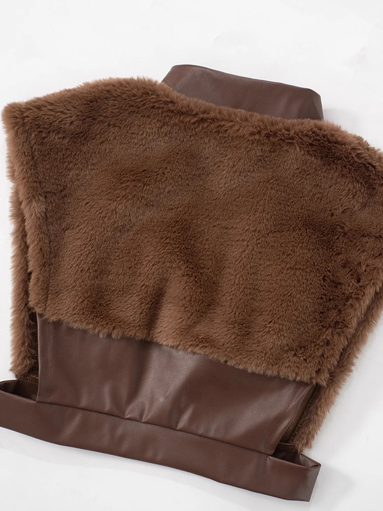 Crop Jacket + Elastic Zipper Waist Mini Skirt Sets