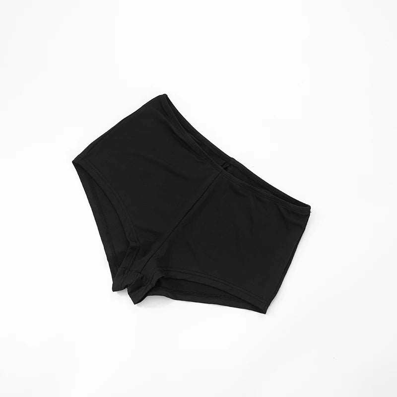 Simple Trend Slash Neck Mid Sleeve Crop Tops+Shorts+Foot Cover Matching Streetwear Outfits