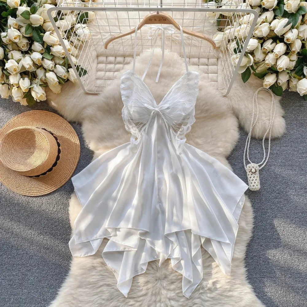 New Butterfly Lace Elegant Feminine Dresses for Women Comfortable