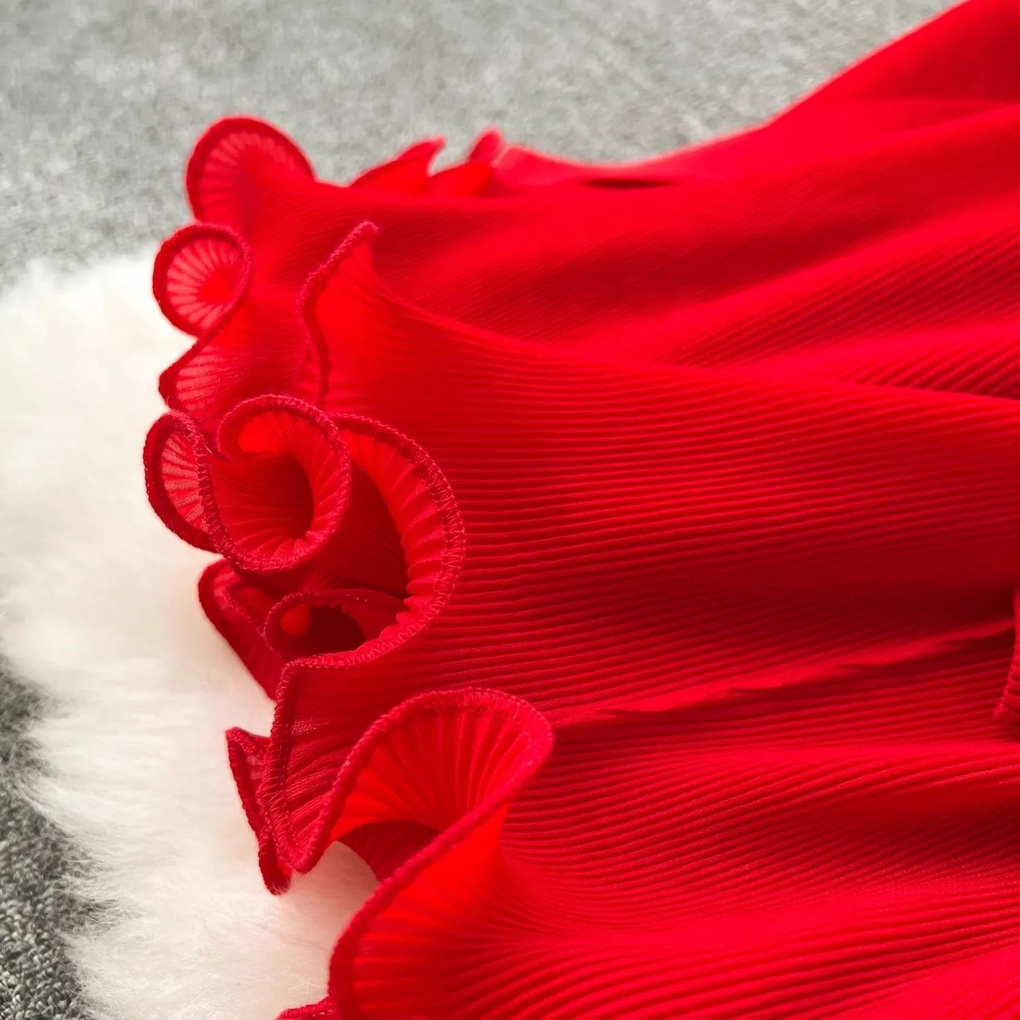 Stand Collar Lace Up Ruffles Boho Dresses