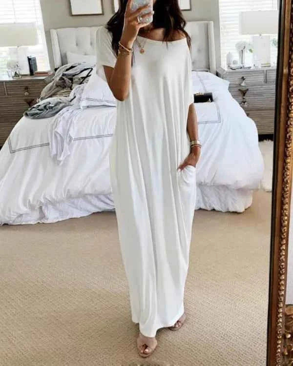Beach Outfits Pockets Casual Vintage Maxi Dresses