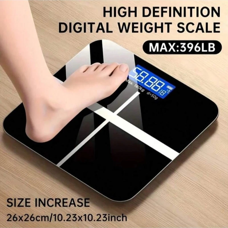 Smart Multi-Function Body Fat & Weight Bathroom Scale with Tempered Glass Wide Platform, 390lbs. For Home, Fitness, Outdoor