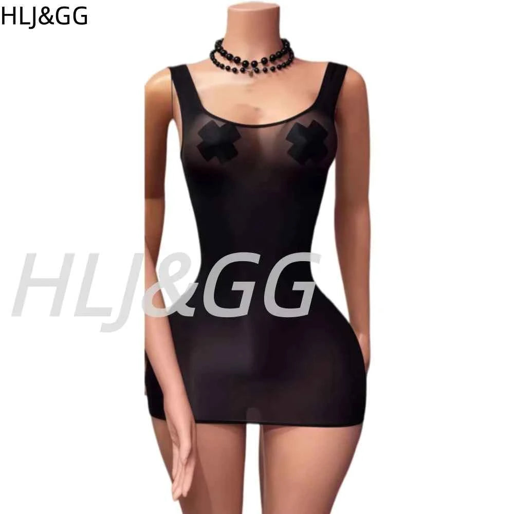 See Though Stretchy Bodycon Mini Dresses