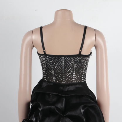 Elegant Tight Waist V-Neck Short Cake Dresses