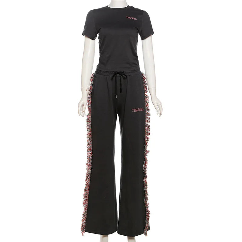 Ky'Anna Tee + Fringe Pants Matching Sets