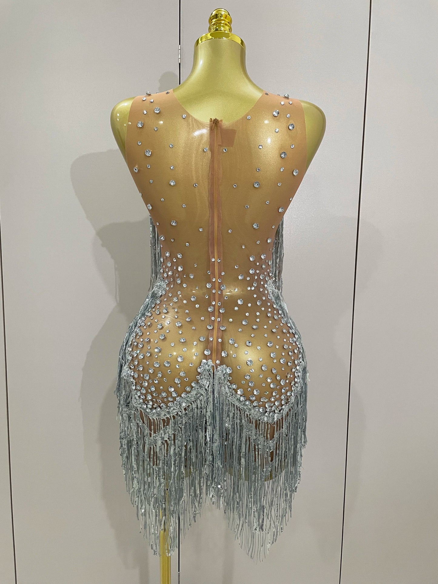 Luxury Sparkly Rhinestone Sequin Tassel Coat + Dress