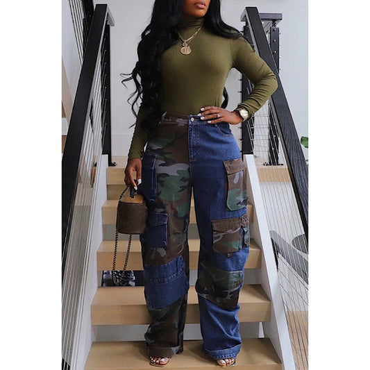 Amerie Wide-legged Colorblock Pocket Flares Trousers 👖 (Streetwear/