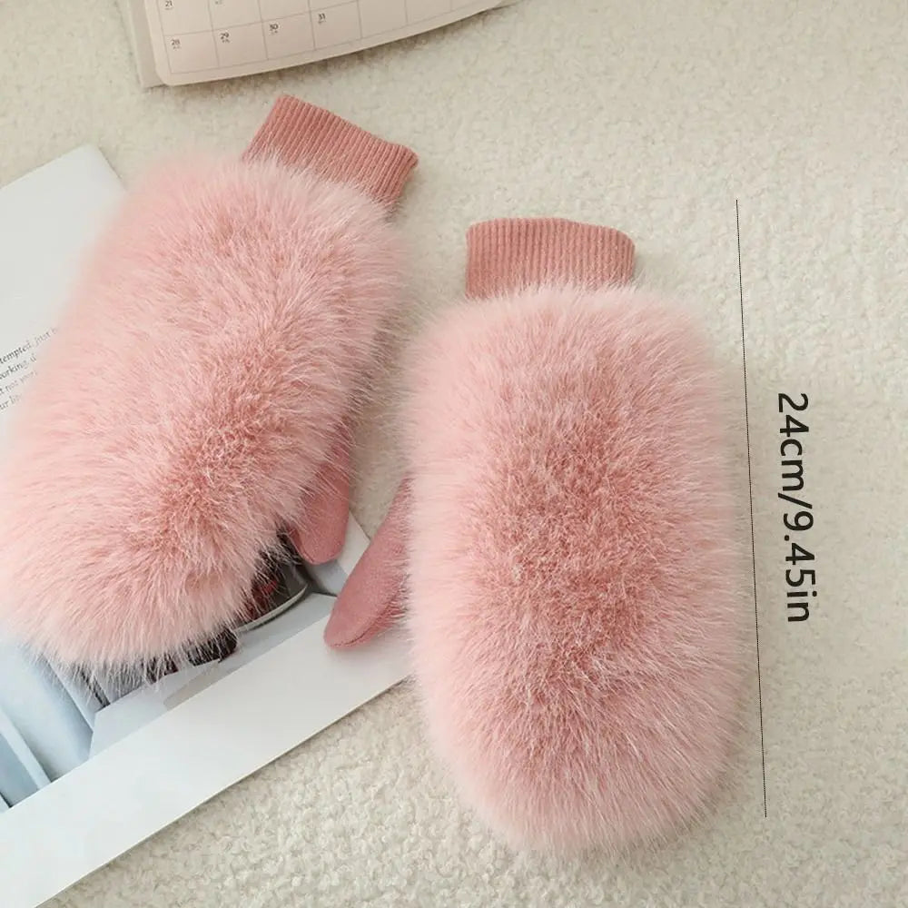 Windproof Gloves Soft Full Fingers Winter Warm Mittens For Cold Weather