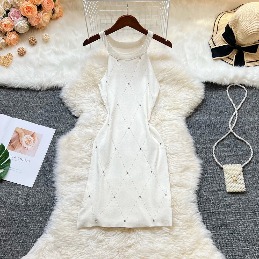 New Fashion Y2K Diamonds Bodycon Mini Dresses