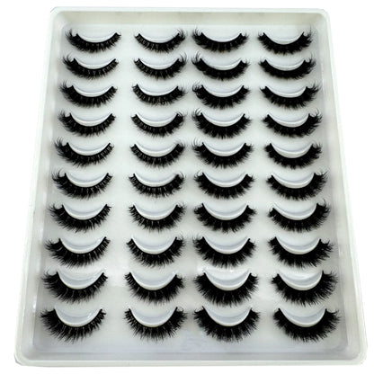 20 Pairs Natural long 3D Mink False Short Eyelashes