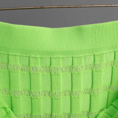 Knit Long Skirts + Straight Casual Spliced Round Neck Vest Sleeveless Tanks Sets