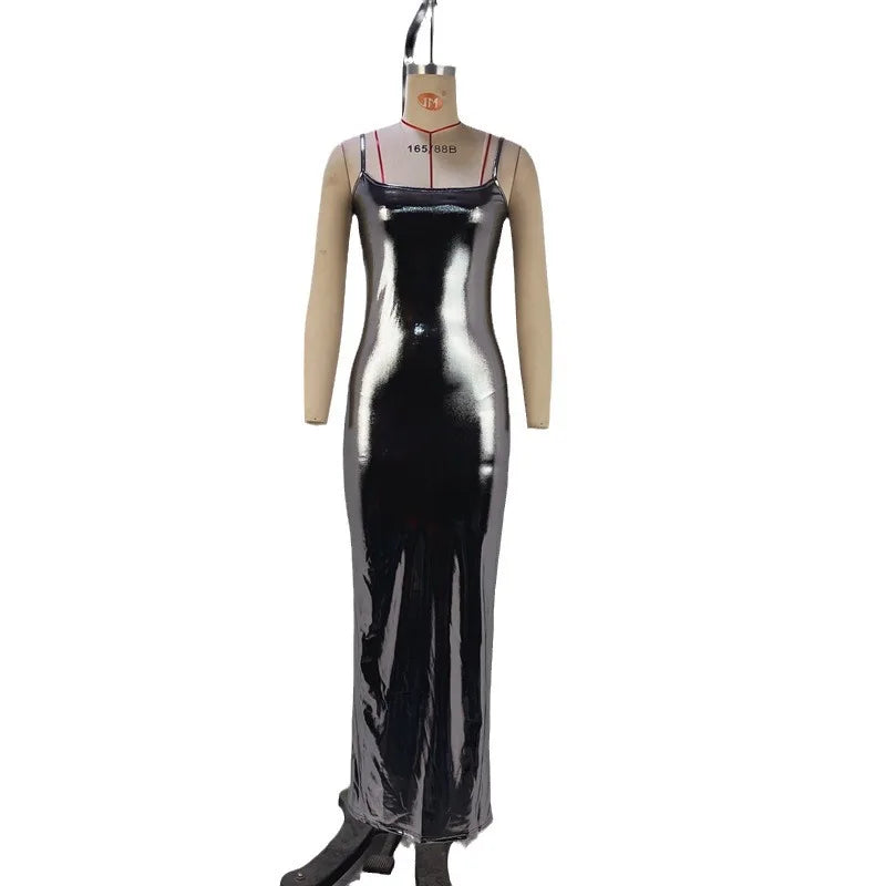 Shining Vintage Slim Kpop Goth Cheap Maxi Dresses