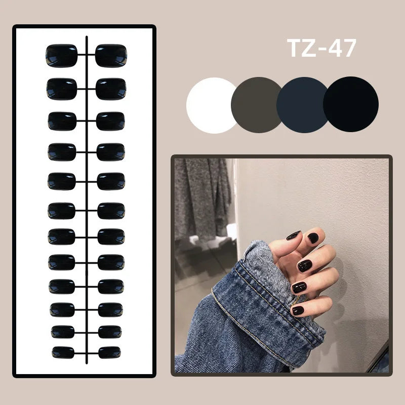 24Pcs Gold French Border False Nails Long Coffin False Nails with Rhinestones Ballerina Full Cover Nail Tips Press on Nails