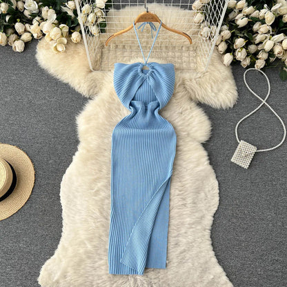 Chic Fashion Sexy Package Hips Split Knitted Dresses