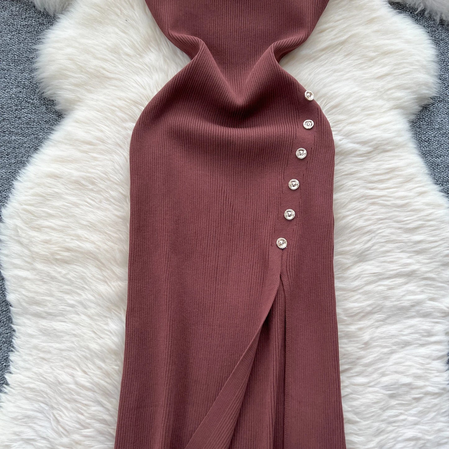 New Elastic Knitted Maxi Dresses