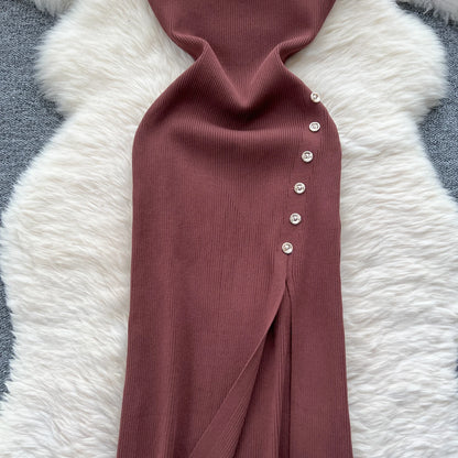 New Elastic Knitted Maxi Dresses