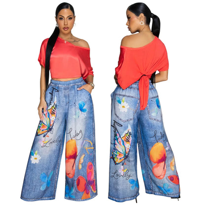 Casual Printed Wide Leg Pants (Comfortable)