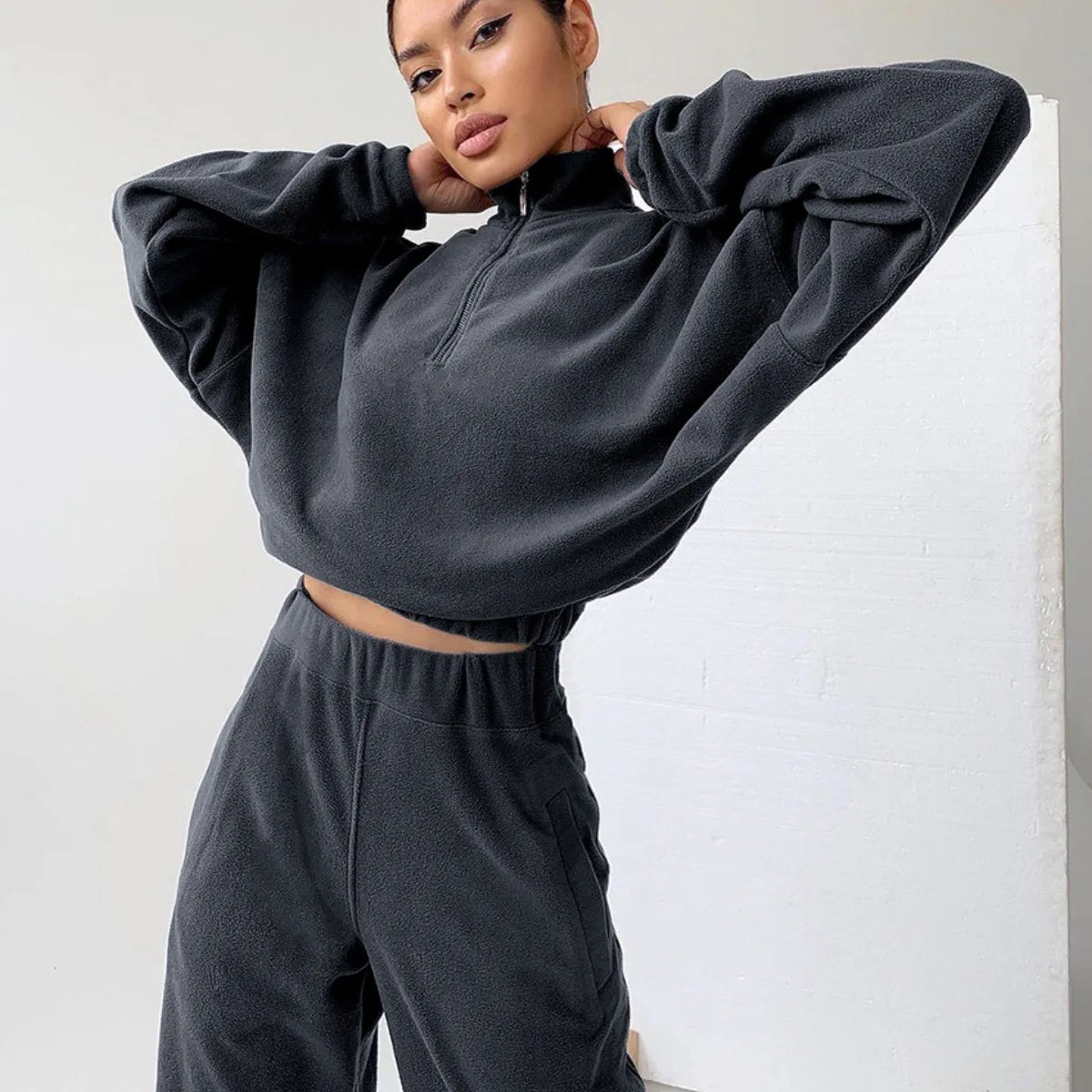 Chelsey Women Tracksuit Sports Zipper Tops Two Piece Sets