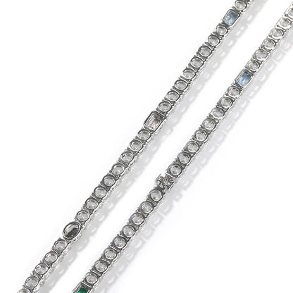 CZ Stone Paved Tennis Link Chain Necklaces Unisex Jewelry