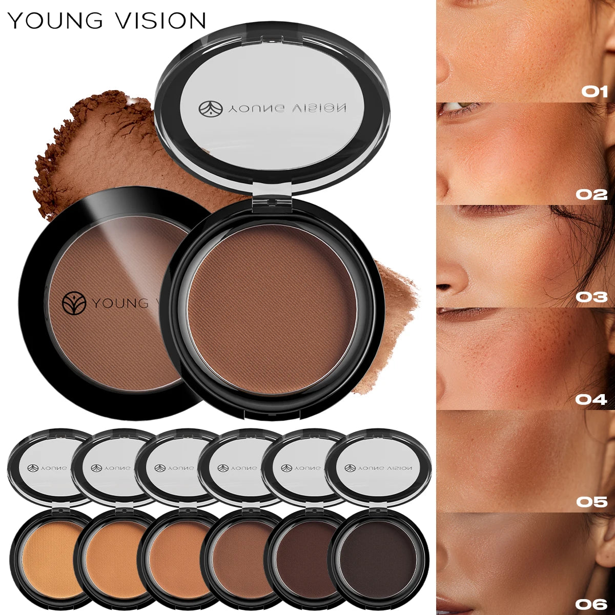 Silky Matte Bronzer Setting Makeup Contour Powder Long lasting 3D Face Shaping Concealer Deep Contouring Nose Shadow Palette