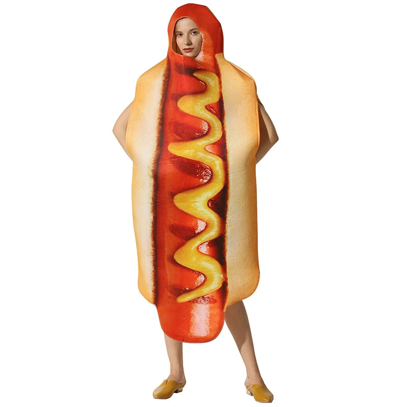 3D Print Hot Dog Costumes Halloween Family One-Piece Costume Carnival Food Costume