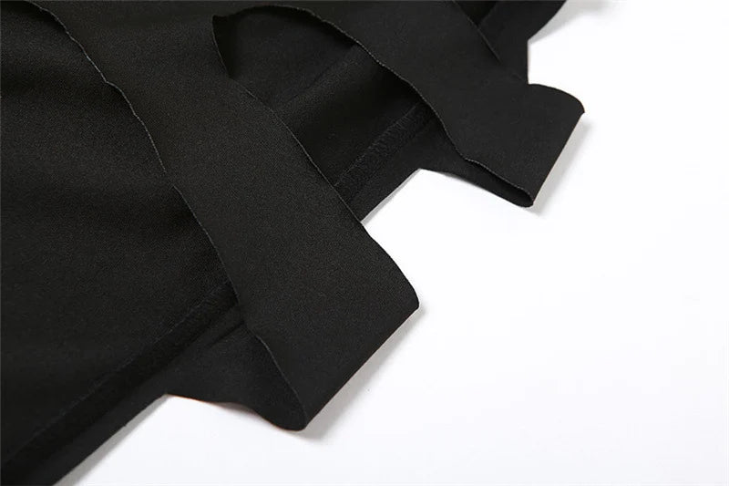 Black Hollow Out Bodycon Maxi Dresses