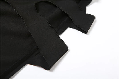 Black Hollow Out Bodycon Maxi Dresses