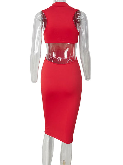 Summer Skinny Bodycon Sleeveless Midi Dresses
