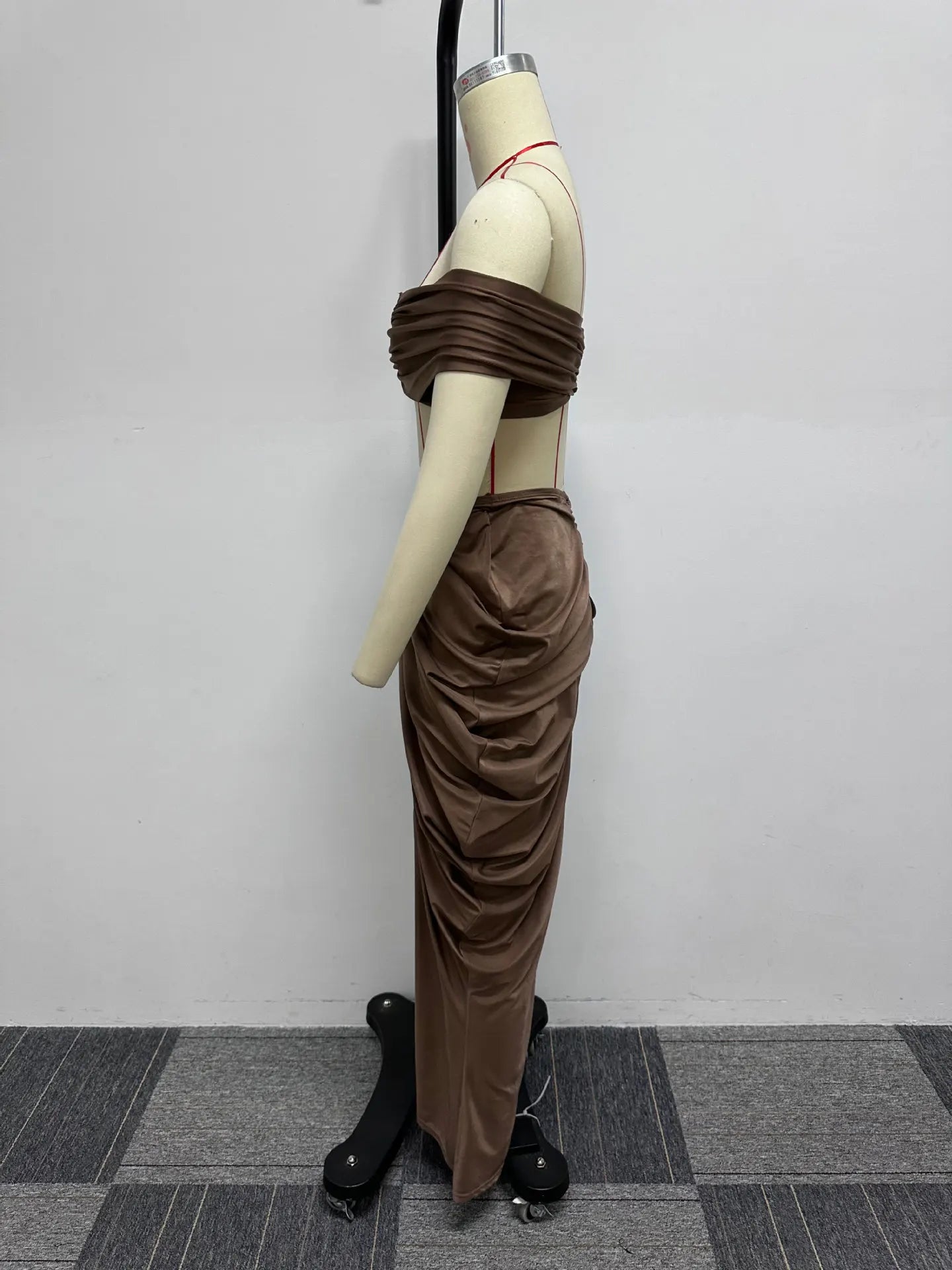 Off Shoulder Crop Top + Low Waist Maxi Skirt Outfits
