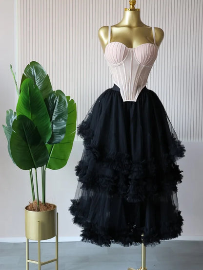 Spaghetti Strap Top and Pleated Skirt Dresses