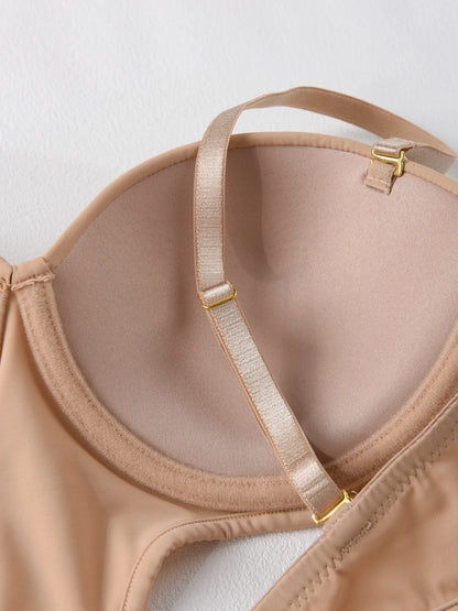 Stylish undertone beautiful back half cup smooth and exposed waist slim waist big exposed back push up bra