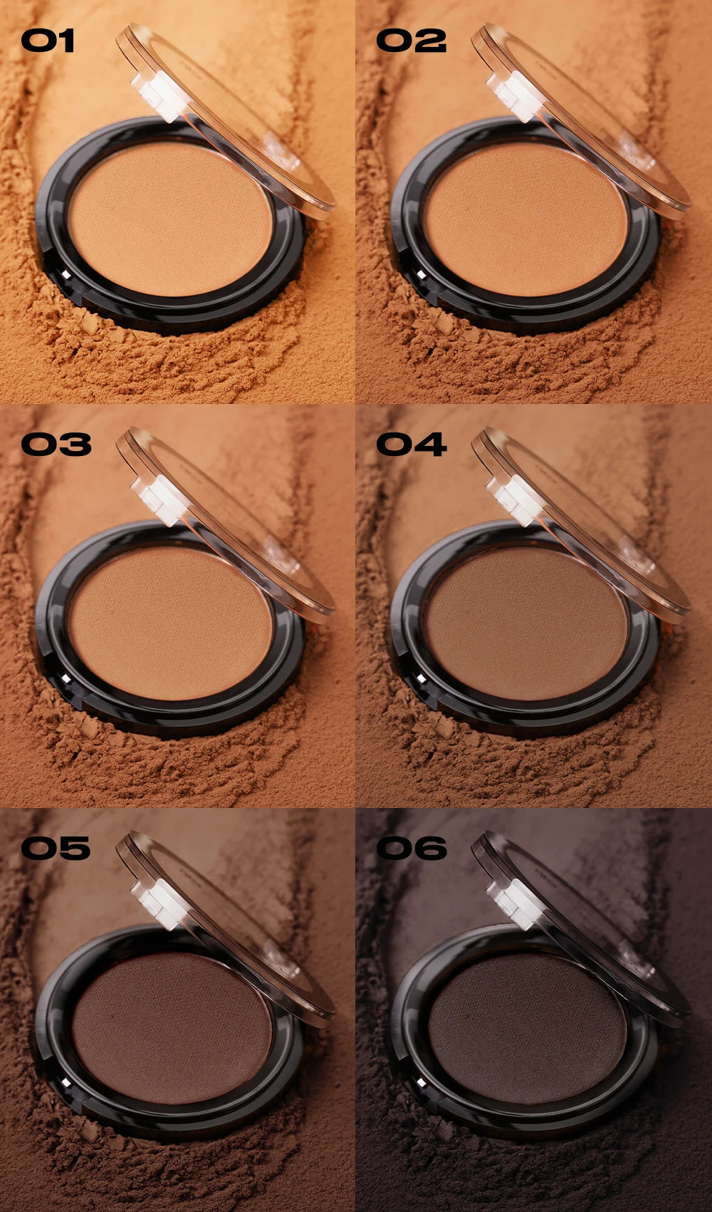 Silky Matte Bronzer Setting Makeup Contour Powder Long lasting 3D Face Shaping Concealer Deep Contouring Nose Shadow Palette