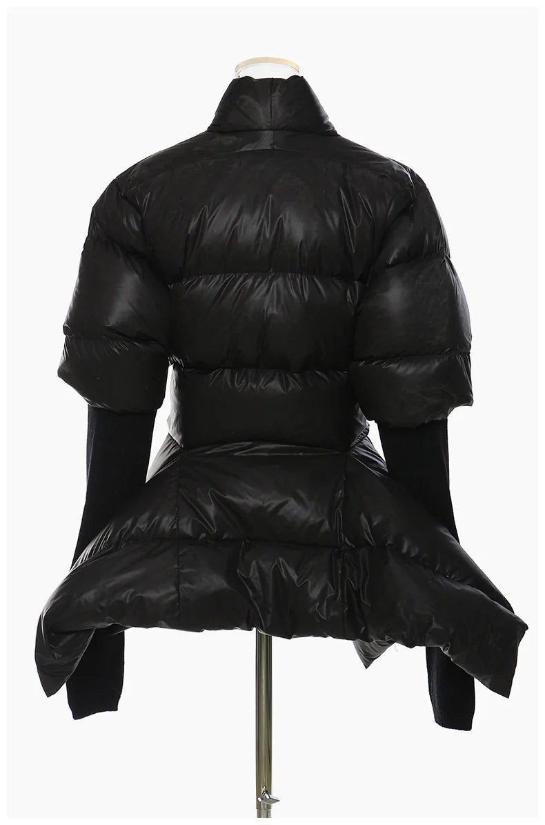 Cotton-padded Coat Lapel Loose Zipper Solid Color Coats