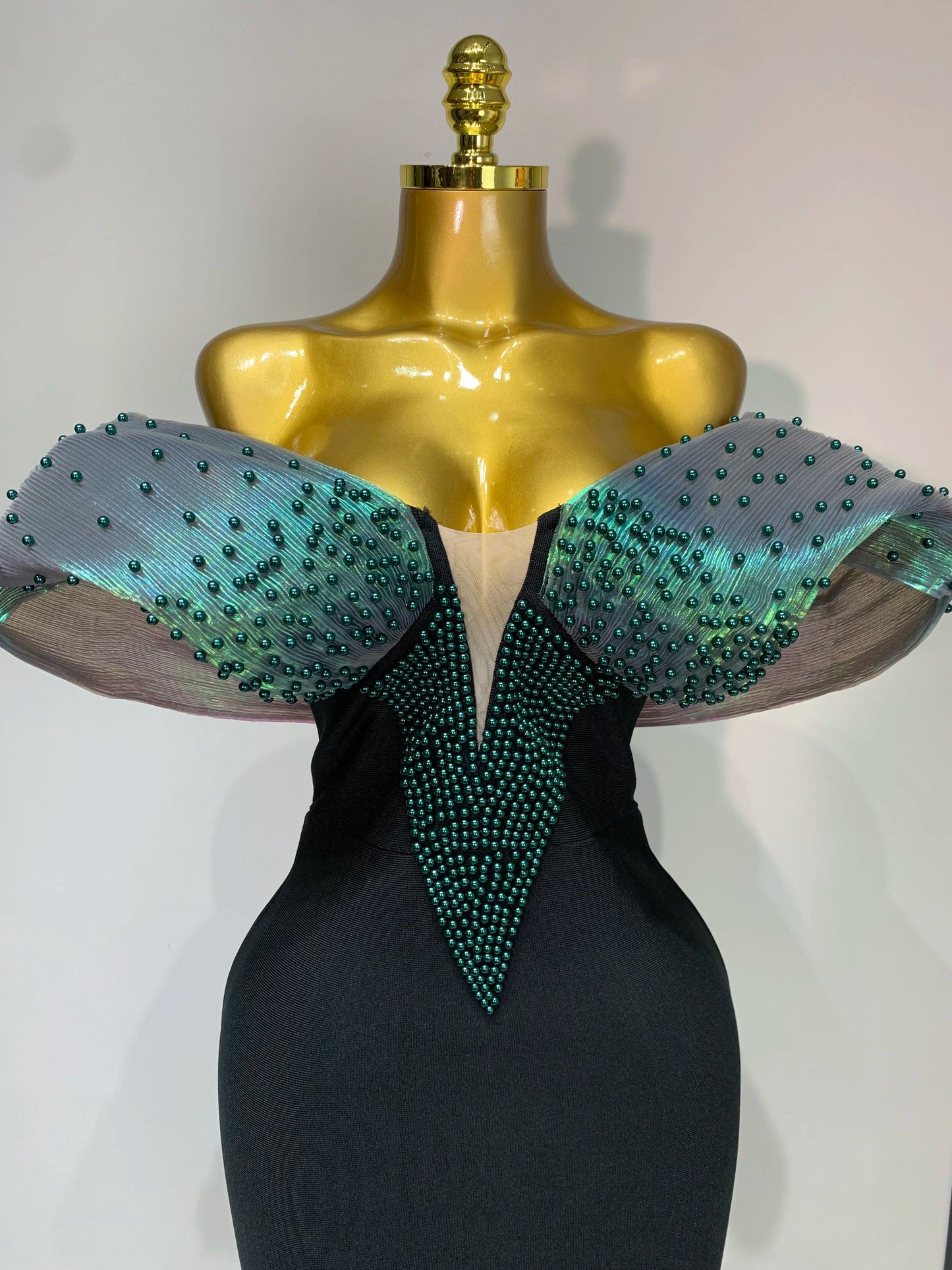 Celebrity Off Shoulder Beading Maxi Dresses