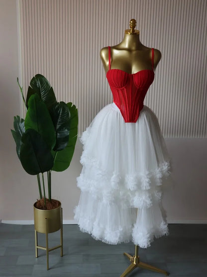 Spaghetti Strap Top and Pleated Skirt Dresses