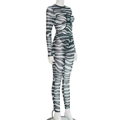 Hollow Out Jumpsuit and Top Zebra Stripes Matching Sets (New Style 🔥)