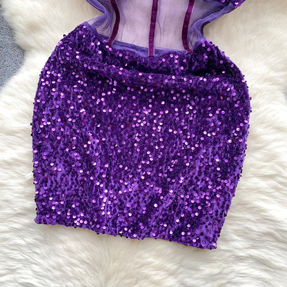 Glamour Off-Shoulder Sequin Dresses