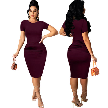 White collar fashion solid color women dresses JX5446