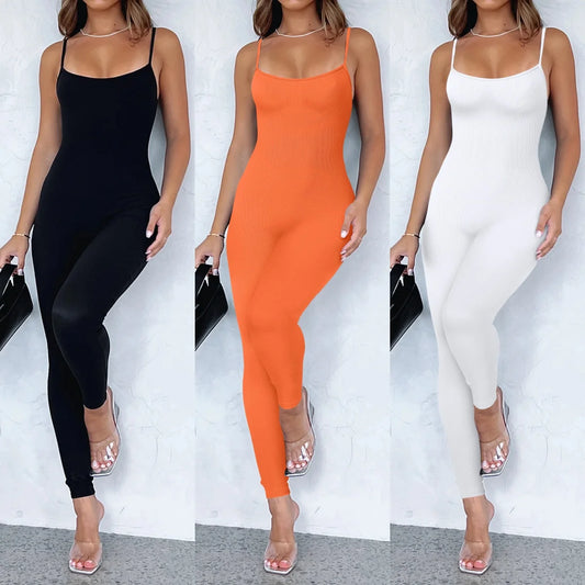 One Piece Bodycon Casual Daily Jumpsuits - Black