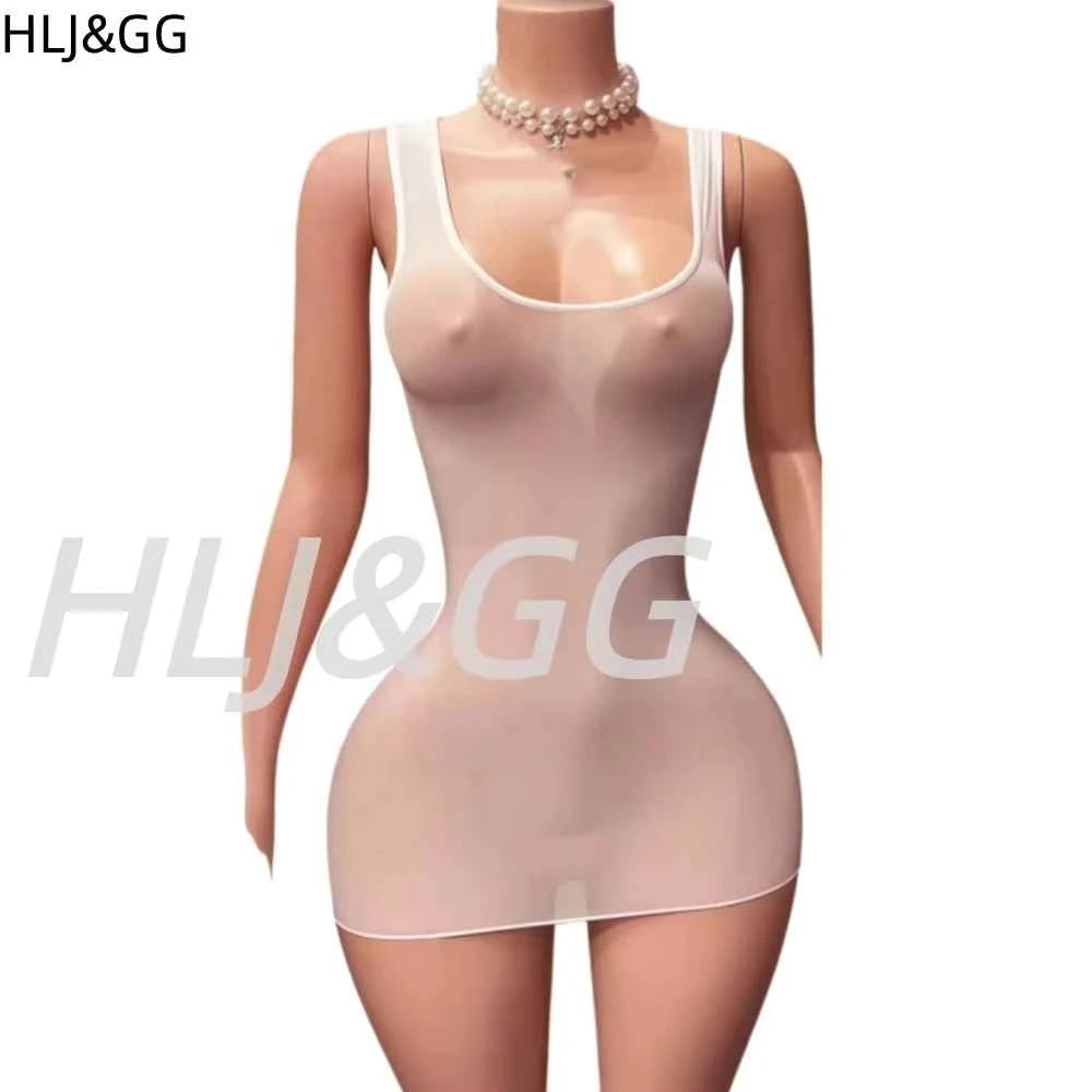 See Though Stretchy Bodycon Mini Dresses