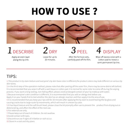 Magic Peel Off Lip Cosmetic Matte Lip Liner Pencil Long Lasting Waterproof Smudge Proof Transfer Proof Peel Off Lip Stain Tattoo