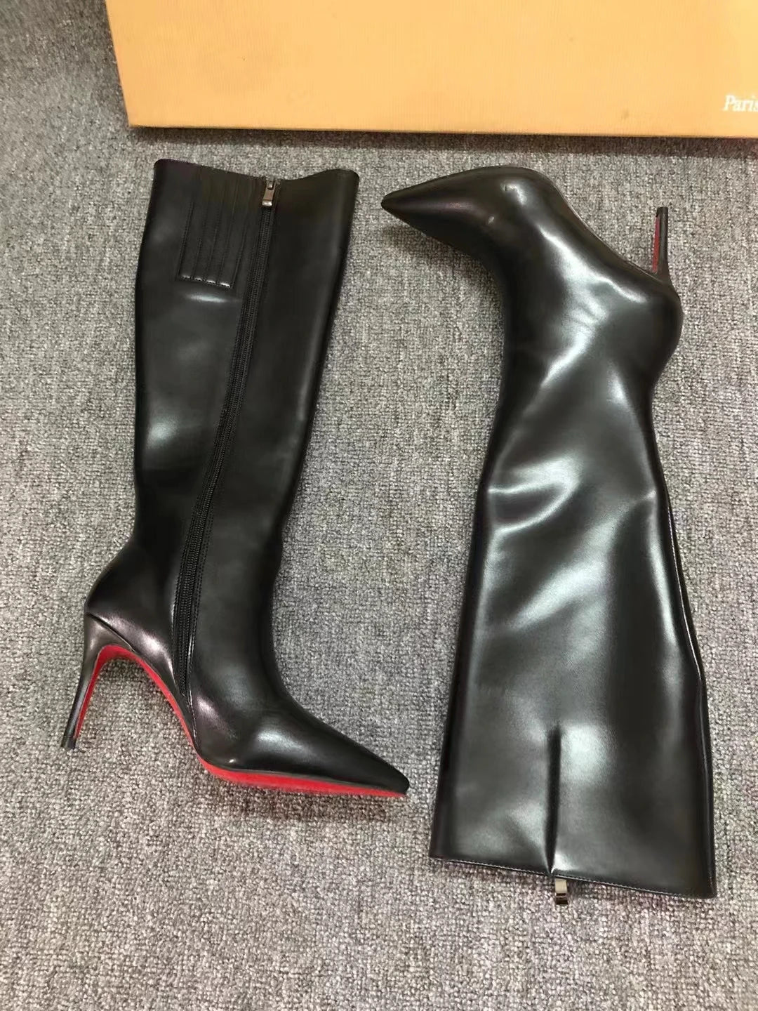 Jhenni Luxury Red Sole Pointed Toe Boots