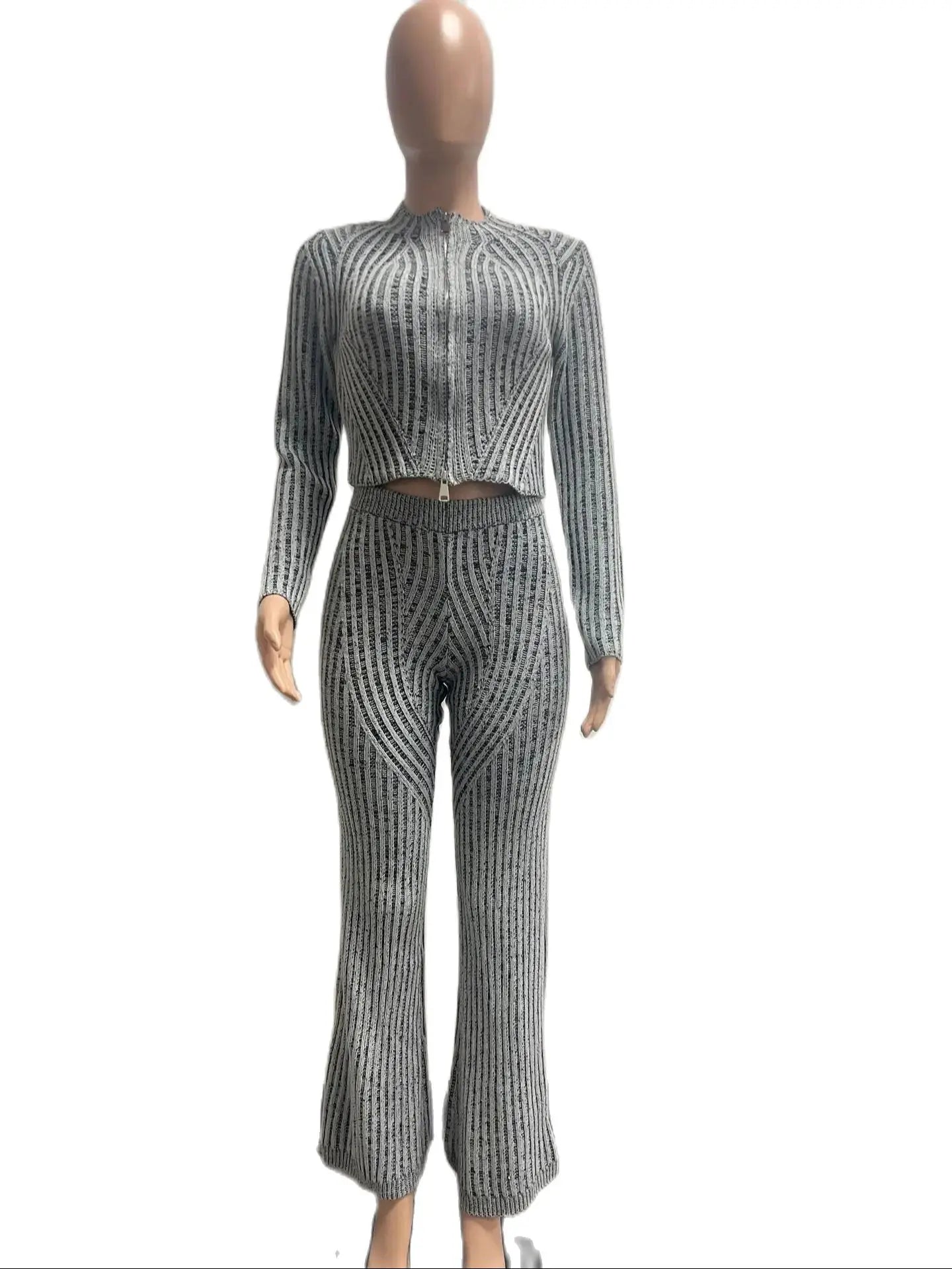 Nayeli Knitted Tops 2 Piece Pant Sweatsuits Sets (Tracksuit)