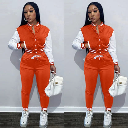 Single-breasted Baseball Sports Two-piece Suit