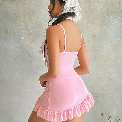 New Transparent Bra And Thong Underwear Set Nightgown with Panties